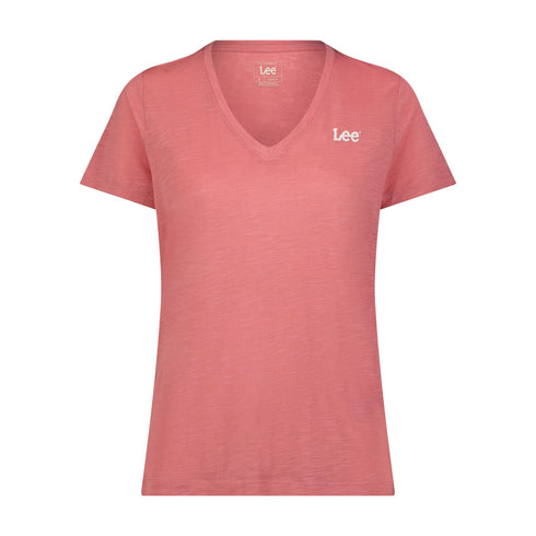 Lee Women's V - Neck T-Shirt in Cassie Pink - Rodeo In