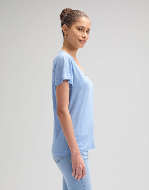 Lee Women's V Neck T-Shirt In Halogen - Rodeo In