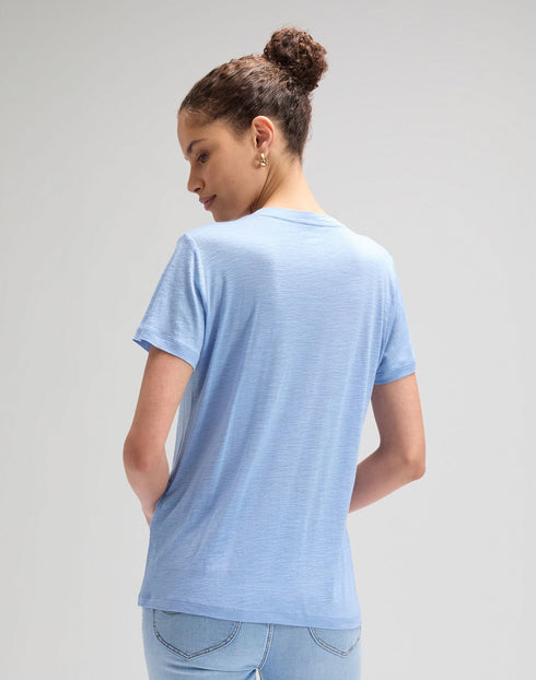 Lee Women's V Neck T-Shirt In Halogen - Rodeo In