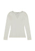 Lee Women's Washed Waffle Long Sleeve T-Shirt In Henley Ecru - Rodeo In