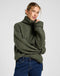 Lee Women's Wide Cuff Turtle Neck Sweater In Olive Gray