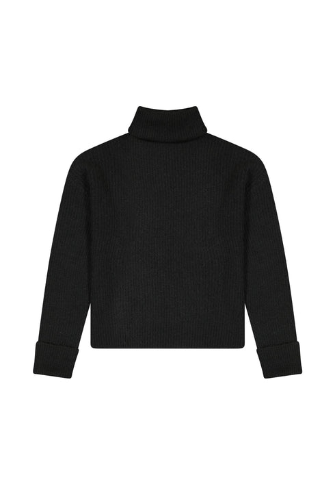 Lee Women's Wide Cuff Turtle Neck Sweater In Unionall Black