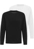 Twin Pack Crew Long Sleeve In Black/White - Rodeo In