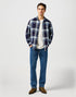 Wrangler Men's 1 Pkt Shirt In Large Indigo Plaid
