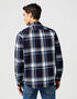 Wrangler Men's 1 Pkt Shirt In Large Indigo Plaid - Rodeo In