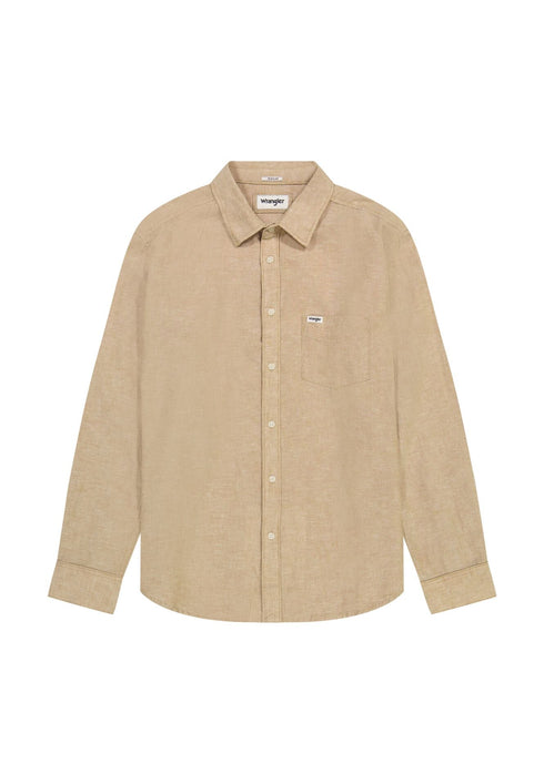 Wrangler Men's 1 Pkt Shirt In Timber Wolf