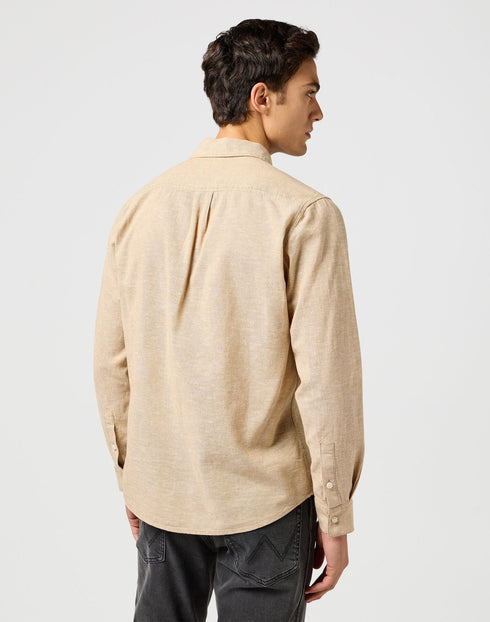 Wrangler Men's 1 Pkt Shirt In Timber Wolf