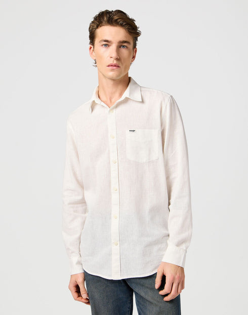 Wrangler Men's 1 Pkt Shirt In White