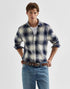 Wrangler Men's 1 Pocket Indigo Shirt In Dusty Blue - Rodeo In
