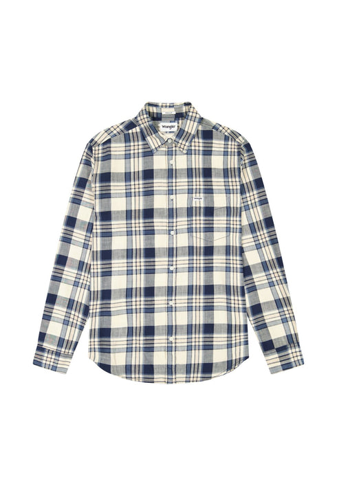 Wrangler Men's 1 Pocket Indigo Shirt In Light indigo - Rodeo In