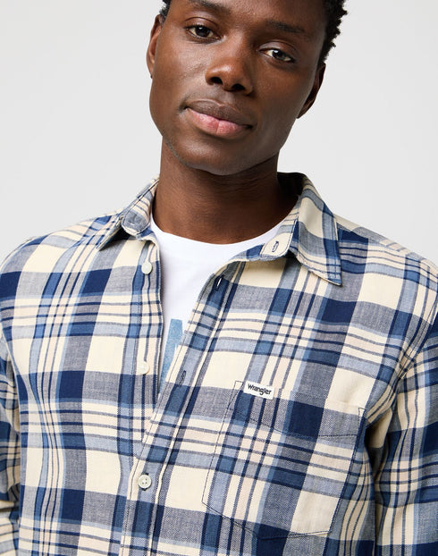 Wrangler Men's 1 Pocket Indigo Shirt In Light indigo