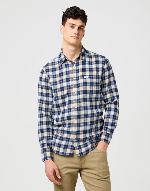 Wrangler Men's 1 Pocket Shirt In Blue - Rodeo In