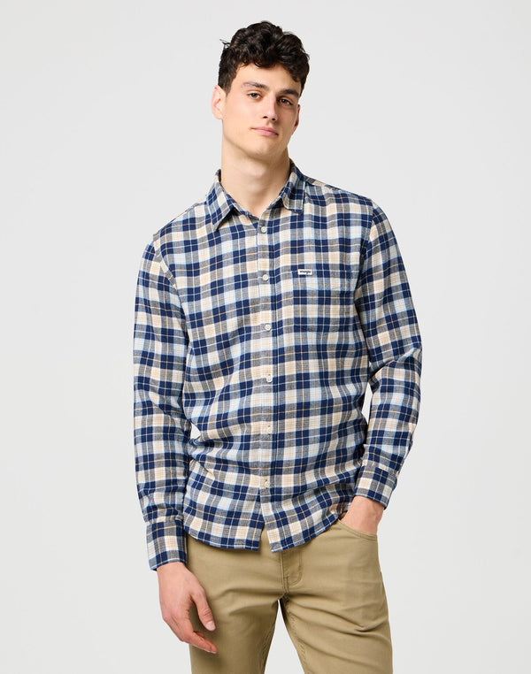 Wrangler Men's 1 Pocket Shirt In Blue - Rodeo In