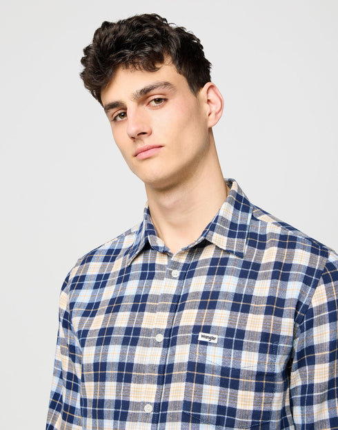 Wrangler Men's 1 Pocket Shirt In Blue