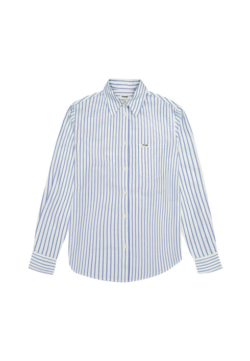 Wrangler Men's 1 Pocket Shirt in Blue Oxford