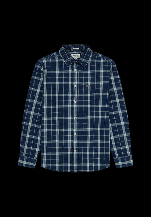 Wrangler Men's 1 Pocket Shirt In Green Indigo