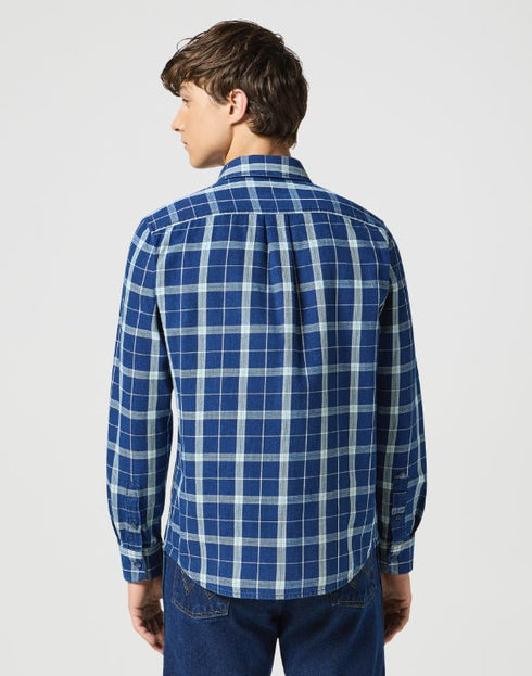 Wrangler Men's 1 Pocket Shirt In Green Indigo