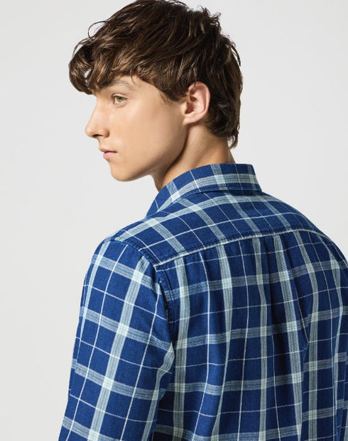 Wrangler Men's 1 Pocket Shirt In Green Indigo