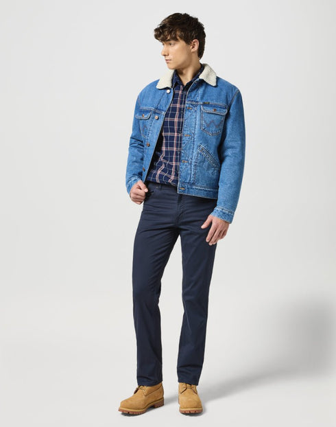 Wrangler Men's 1 Pocket Shirt In Red Indigo