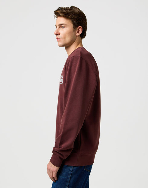 Wrangler Men's Americana Crew Neck In Decadent Chocolate - Rodeo In
