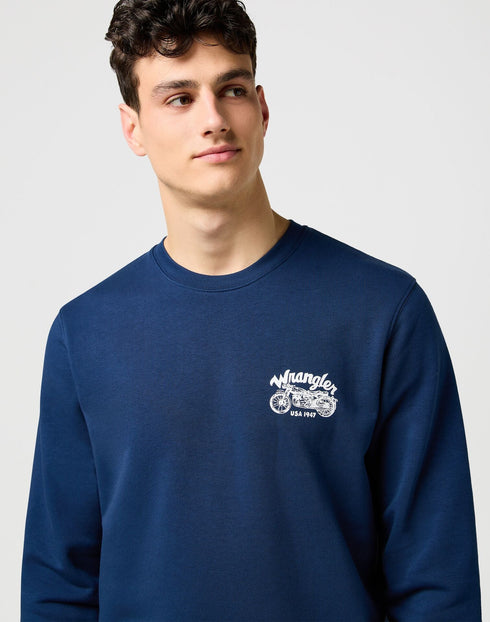 Wrangler Men's Americana Crew Neck In Navy