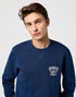 Wrangler Men's Americana Crew Neck Sweatshirt In Navy - Rodeo In