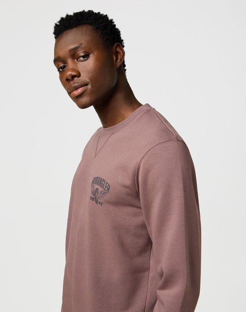 Wrangler Men's Americana Crew Neck Sweatshirt In Peppercorn