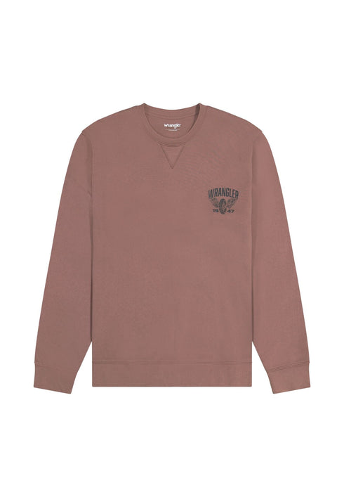 Wrangler Men's Americana Crew Neck Sweatshirt In Peppercorn