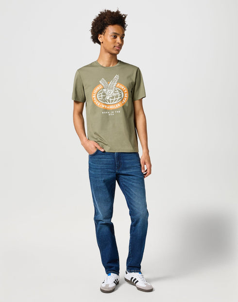 Wrangler Men's Americana Eagle T-Shirt In Dusty Olive