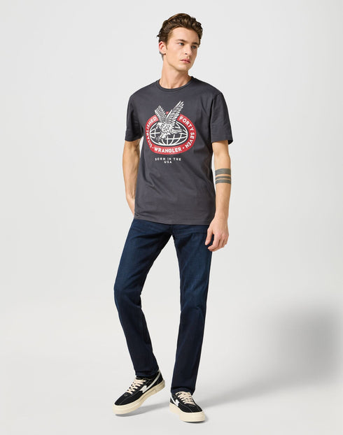 Wrangler Men's Americana Eagle T-Shirt In Faded Black