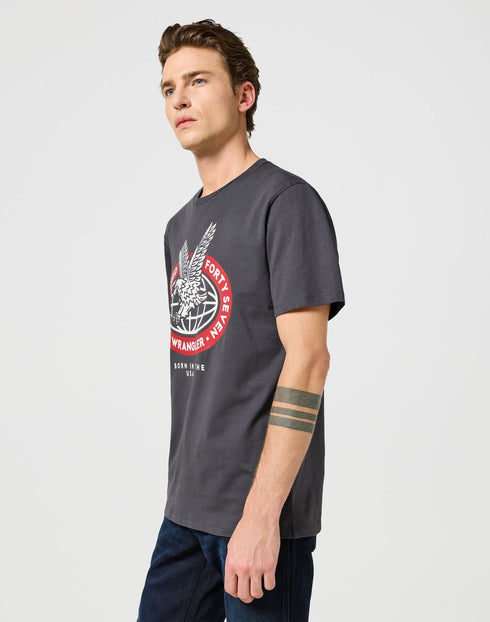 Wrangler Men's Americana Eagle T-Shirt In Faded Black
