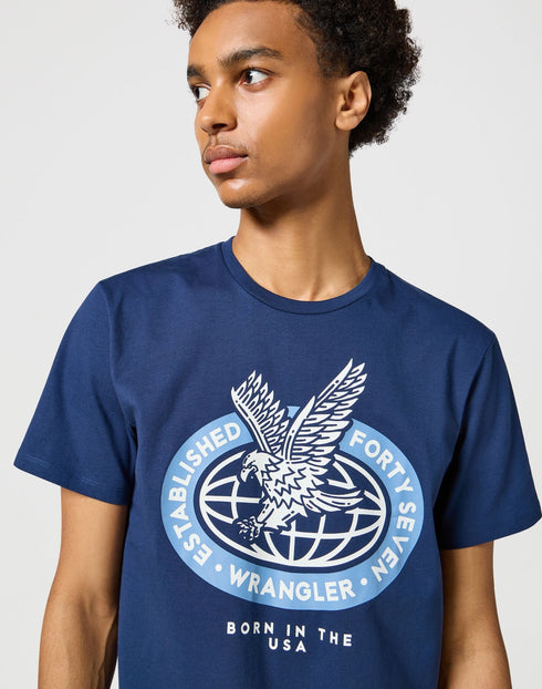 Wrangler Men's Americana Eagle T-Shirt In Navy