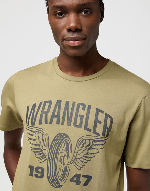 Wrangler Men's Americana T-Shirt in Aloe - Rodeo In