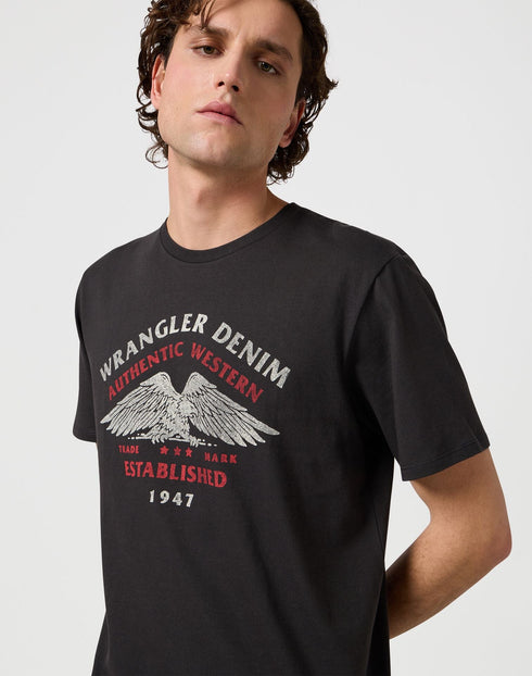 Wrangler Men's Americana T-Shirt In Faded Black