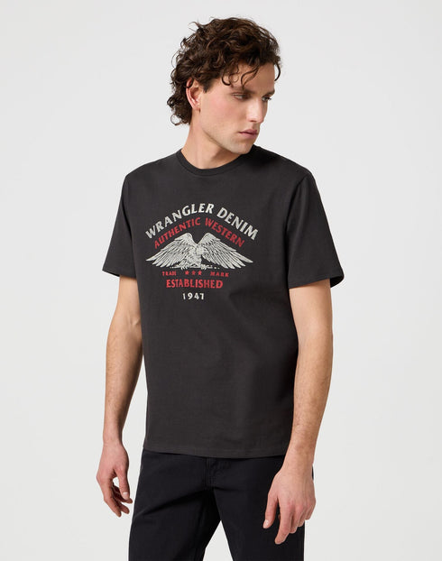 Wrangler Men's Americana T-Shirt In Faded Black