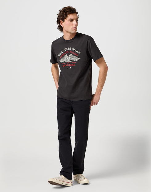 Wrangler Men's Americana T-Shirt In Faded Black