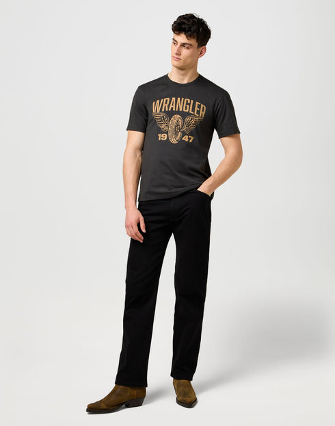 Wrangler Men's Americana T-Shirt in Faded Black - Rodeo In