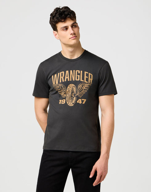 Wrangler Men's Americana T-Shirt in Faded Black - Rodeo In