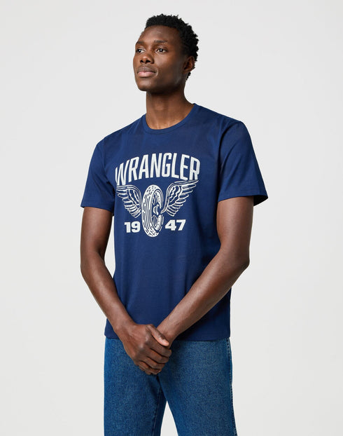 Wrangler Men's Americana T-Shirt in Navy - Rodeo In
