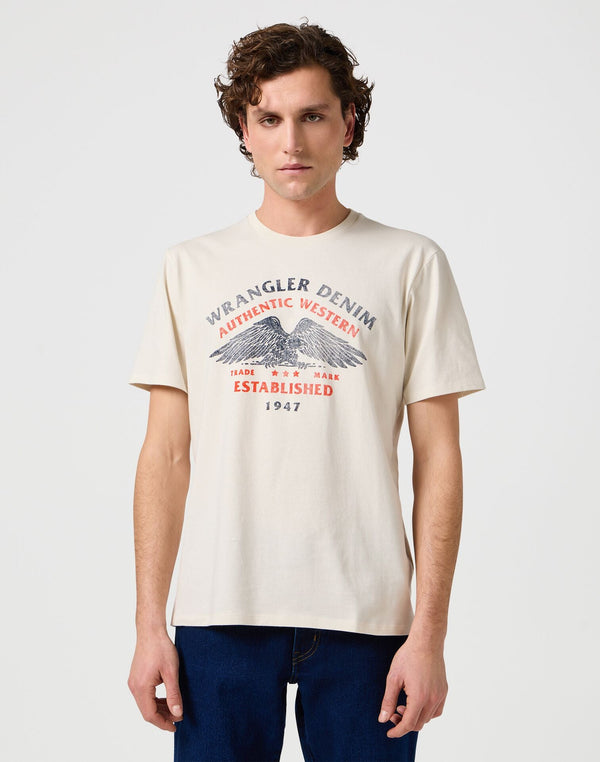 Wrangler Men's Americana T-Shirt In Vintage White - Rodeo In