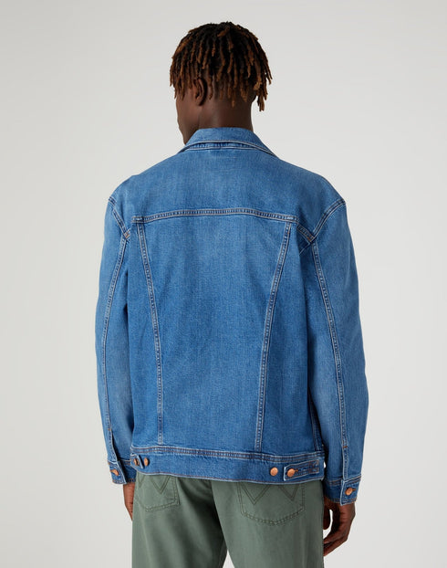 Wrangler Men's Anti Fit Jacket In Blue Eyes Blue - Rodeo In