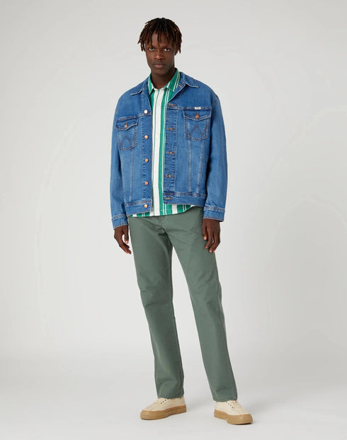 Wrangler Men's Anti Fit Jacket In Blue Eyes Blue - Rodeo In