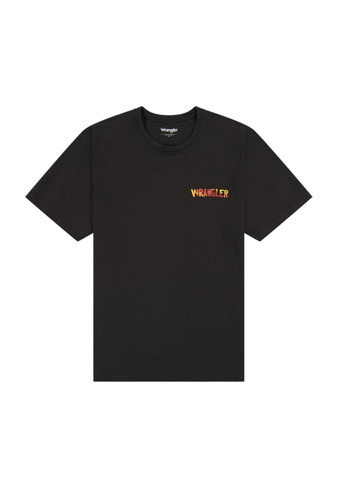Wrangler Men's Big Graphic JSJ T-Shirt In Faded Black - Rodeo In