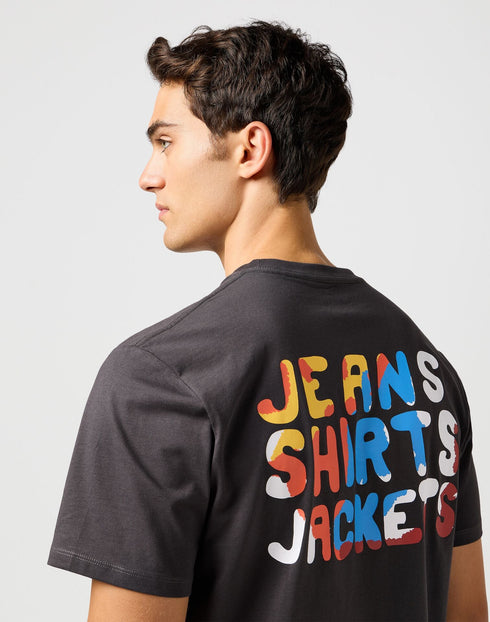 Wrangler Men's Big Graphic JSJ T-Shirt In Faded Black - Rodeo In