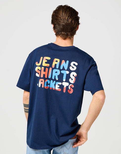 Wrangler Men's Big Graphic JSJ T-Shirt In Navy - Rodeo In