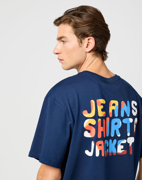 Wrangler Men's Big Graphic JSJ T-Shirt In Navy - Rodeo In