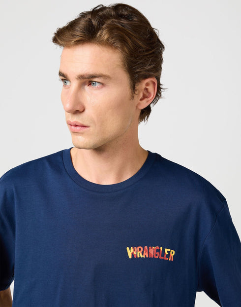 Wrangler Men's Big Graphic JSJ T-Shirt In Navy - Rodeo In