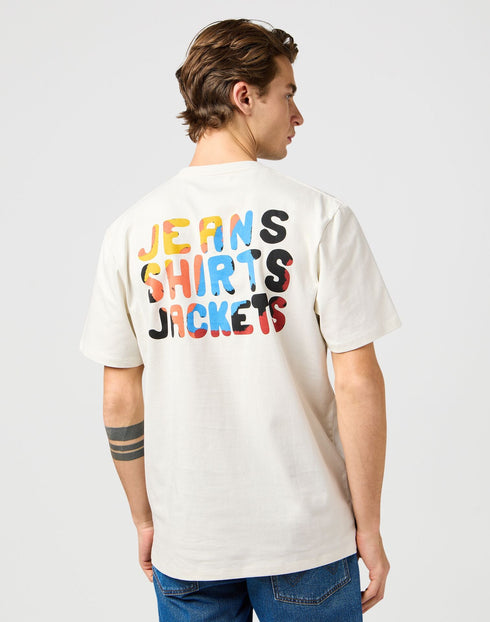 Wrangler Men's Big Graphic JSJ T-Shirt In Vintage White