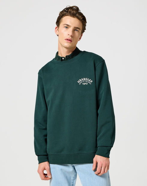 Wrangler Men's Cactus Crewneck Sweatshirt In Scarab