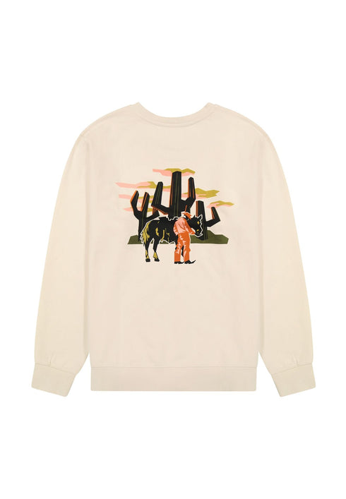 Wrangler Men's Cactus Crewneck Sweatshirt In Vintage White